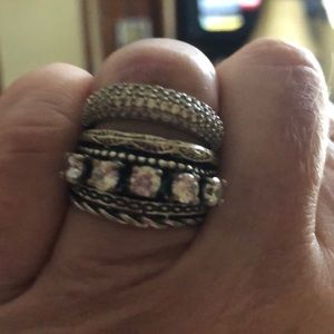 Sterling silver .925 Israel 5 cz ring